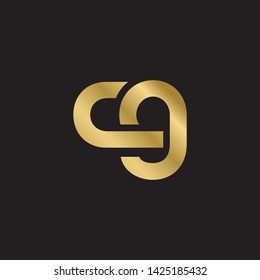Letter cg linked lowercase logo design template elements. Gold letter Isolated on black  background. Suitable for business, consulting group company.