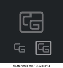 letter CG logo combined to round shape with grey color