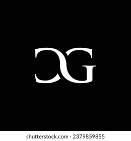 Diseño del logotipo CG de la letra. Logo en blanco y negro. Usable para logotipos de empresas. Plantilla de diseño de logotipos de vectores planos