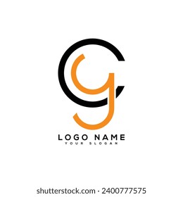 Letter CG logo design Construction in vector image