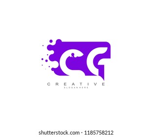 Letter CG Logo Design Vector with Abstract Square Shape Dots