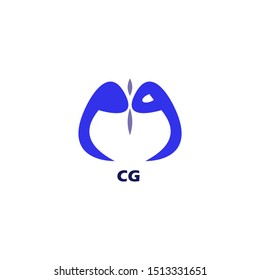 letter CG logo design vector, business logo vector.