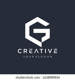 Letter CG Logo with hexagon concept. Template Illustration Business Company Vector Logo Design. Creative minimalism logotype icon symbol. - VECTOR