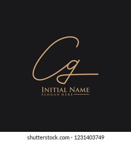 Letter Cg Logo. Initial Letter Design Vector Luxury Colors