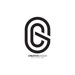Letter Cg With Modern Capsule Shape Creative Unique Line Art Monogram Abstract Logo