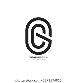 Letter Cg with modern capsule shape creative unique line art monogram abstract logo