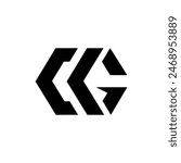 Letter Cg modern shape initial logo