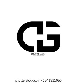 Letter Cg modern unique shape typography monogram corporate logo. C logo. G logo