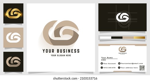 Letter CG or OG monogram logo with business card design