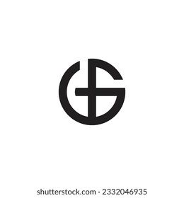 letter cg round geometric line simple logo vector