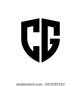 Letter Cg with security shield shape protection icon modern typography monogram logo