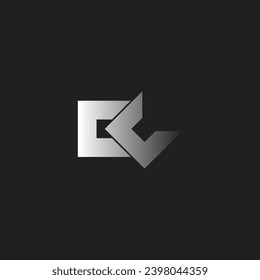 Letter CG square knife geometric symbol simple logo vector