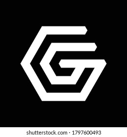 Letter CG vector logo design. Creative minimal logotype icon. 
