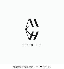 Letra CH o CHH minimalista elegante concepto de diseño de logotipo. Ilustración vectorial