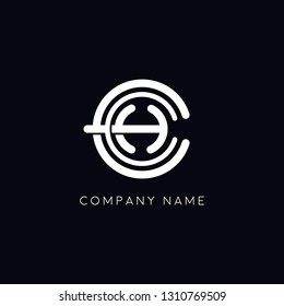 letter CH creative circle logo Vector