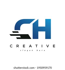Letter CH Fast Speed and e commerce Logo Design Element