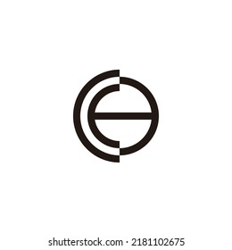 Letter CH HC C H circle, lines geometric symbol simple logo vector