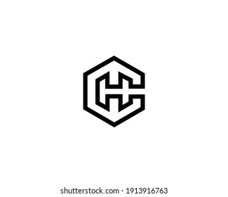 letter ch and hc logo design vector template