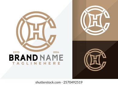 Letter Ch or Hc Minimalsit Logo Icon Vector Design Illustration