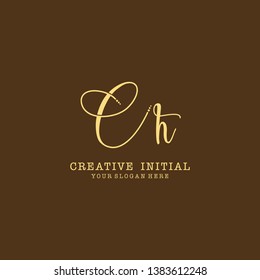 Letter Ch Logo. Initial Letter Design Vector Luxury Colors