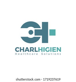 letter CH logo with a plus icon for the health service business