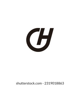 letter ch loop geometric line simple logo vector 