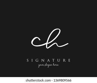 Letter CH Signature Logo - Vector
