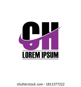 Letter CH simple logo design vector
