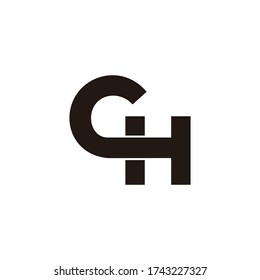 letter ch simple overlapping geometric line symbol logo vector