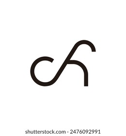 letra ch línea delgada simple geométrica logo Vector 