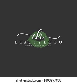 Letter CH Watercolor Lips Premade Logo Design, Logo for Makeup Artist Business Branding, Blush Beauty Boutique Logo Design, Calligraphy Logo