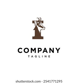 Letra I Vector de icono de logotipo de gamuza