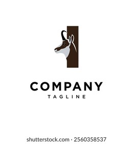 Letter I Chamois Logo Icon Vector