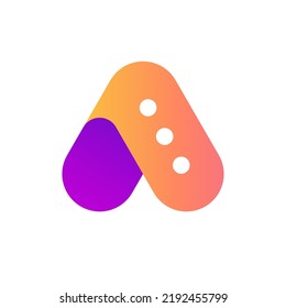 Letter A chat bubble modern gradient logo