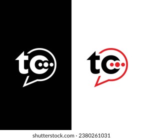 Brief zum Chat Logo-Design. Schwarz-Weiß-Logo. Für Firmenlogos geeignet. Vorlage für flaches Vectorlogo