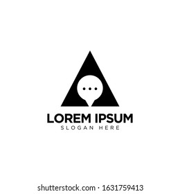 Letter A Chat Logo Design, Communication Logo Template