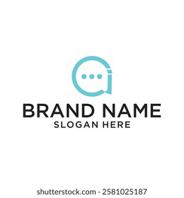 Letter A chat logo design vector