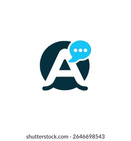 letra Un App de mensajes de chat logo Ilustración vectorial diseño de Plantilla