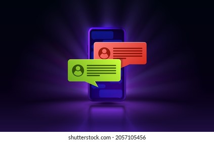 Letter chat smartphone mobile screen, technology mobile display. Vector illustration