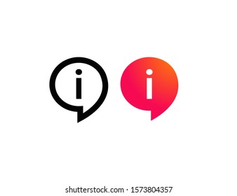 Letter I  Chat Talk Logo design template vector illustration