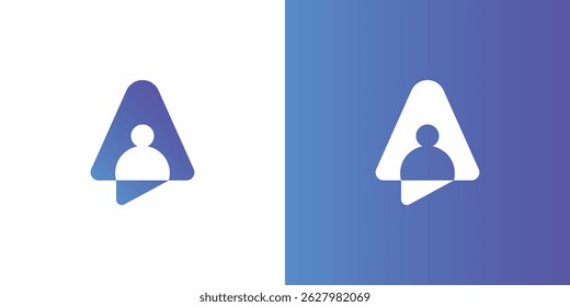 Letra A Logotipo de pessoas de bate-papo ou falar