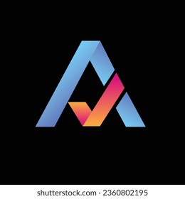 letter A with check list or check mark