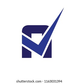 A Letter with check logo icon vector