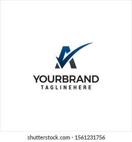 Letter A With Checklist Logo Template