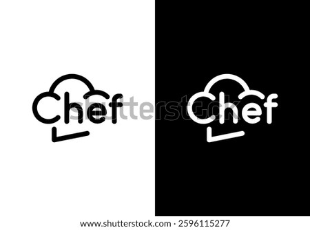 letter chef hat logo design. restaurant, cook, food symbol vector graphic