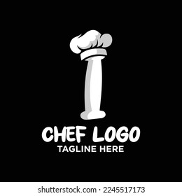 Inspiración de la plantilla de diseño del logotipo del chef de la carta I, Ilustración vectorial.