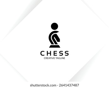 Letter I chess logo design template. Monogram knight logo