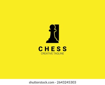 Letter I chess logo with pawn. Chess sport monogram logo template