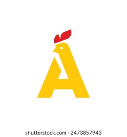 Letter A Chick logo icon vector template.eps