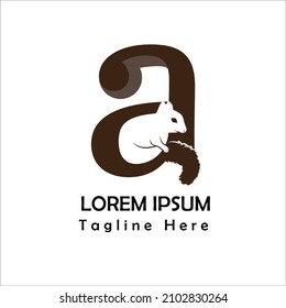 A letter Chipmunk Logo Design, squirrel Logo Design